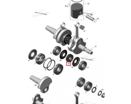 SM-09232 SPI Шестерня Коленвала Центральная Для Ski Doo 420834350