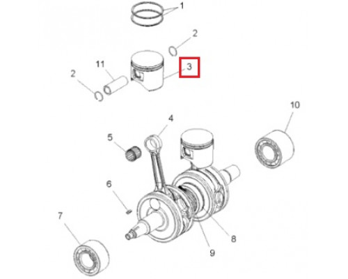 SM-09247 SPI Поршень Стандарт Для Polaris 800 2203943, 2203605, 2204154