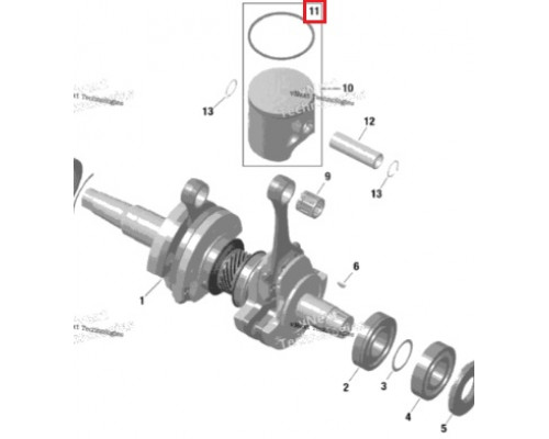 SM-09271R SPI Поршневое Кольцо Для Ski Doo 420815416