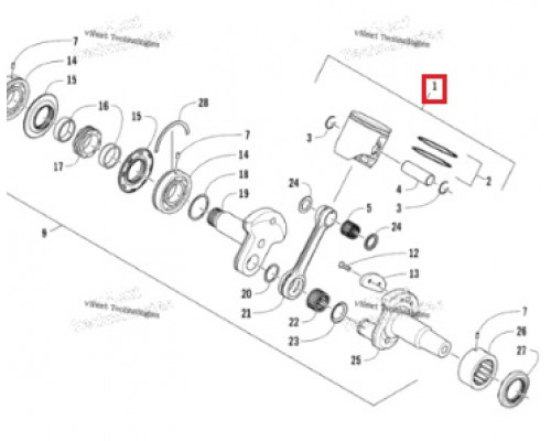 SM-09286 SPI Поршень Для Arctic Cat 800 0905-187