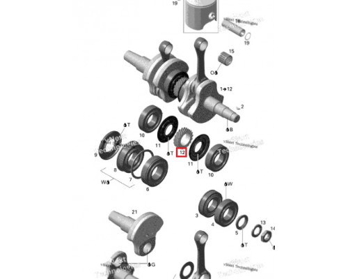 SM-09451 SPI Шестерня Коленвала Центральная Для Rotax 800 Для Ski Doo 420834565