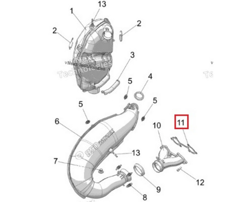 SM-09539A SPI Прокладка Под Y-Pipe Для Polaris 850 5814505