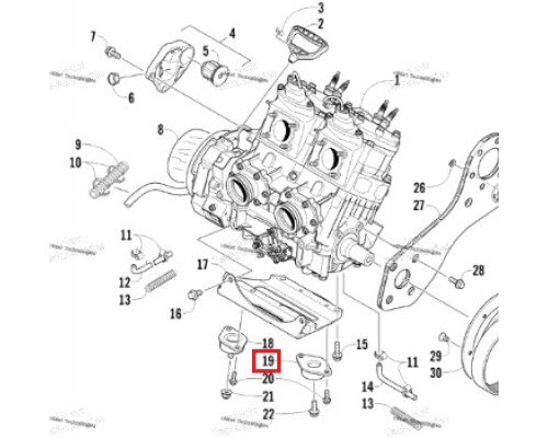 SM-09565 SPI Подушка Двигателя Для Arctic Cat 0608-496