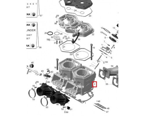 SM-09603 SPI Цилиндр Двигателя Для Ski Doo 600 SDI 420613940, 421000624, 420613944