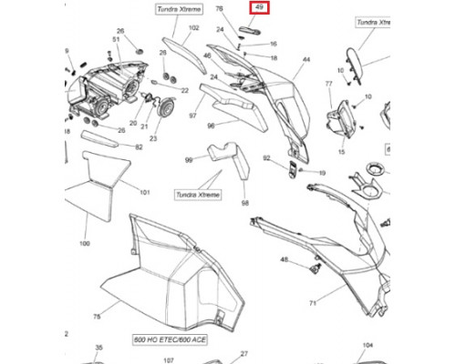 SM-12509 SPI Фиксатор Капота Для Ski Doo 517304094, 517305186