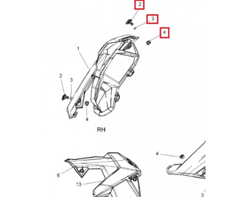 SM-12556 SPI Фиксатор Боковой Панели Для Polaris AXYS 5415314, 5451143, 7555919