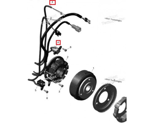 SU-01371A SPI Датчик Холла Для Ski Doo 420665162, 420665163, 420966547, 420966548