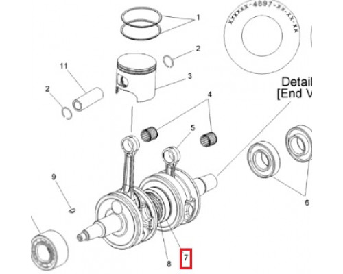 UP-09014 SPI Подшипник Коленвала Для Polaris 3090283, 3514363, 3514494, 3513508