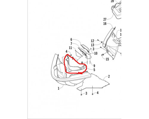 2606-911 Накладка Носовой Части Для Arctic Cat