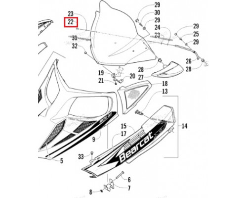 1623-902 Винт Ветрозащитного Стекла Для Arctic Cat BEARCAT