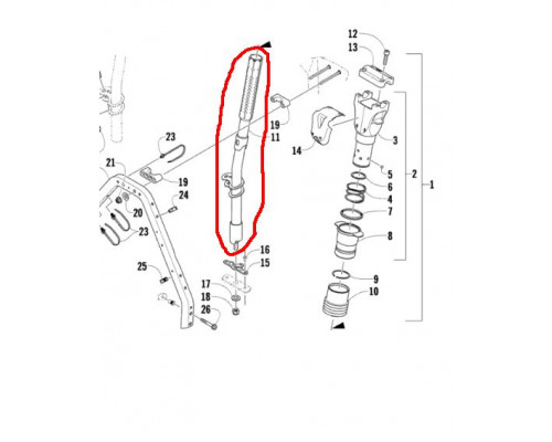 1705-355 Внутренний Вал Рулевой Колонки Для Arctic Cat M8