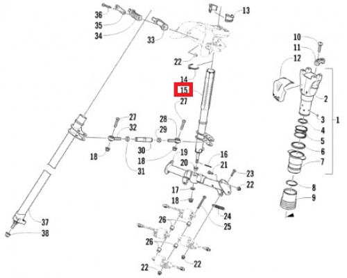 1705-405 Внутренний Вал Рулевой Колонки Для Arctic Cat M800