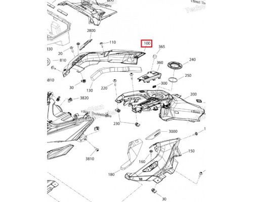 517306744 Боковая Панель Капота Правая Синяя Для Ski Doo Gen4