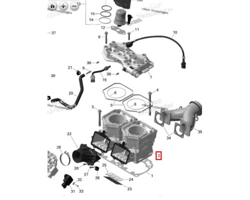 SM-09602 SPI Цилиндр Двигателя Для Ski Doo 600 E-TEC 420623263, 420623262