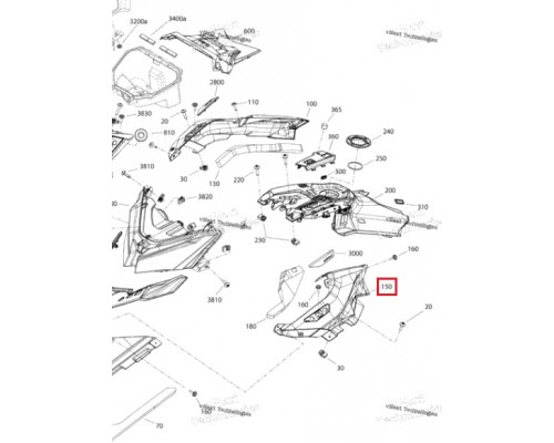 517306732 Боковая Панель Капота Левая Синяя Для Ski Doo Gen4