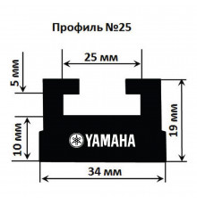 Склиз Garland 25 профиль для Yamaha Длина: 1095 мм, цвет: черный