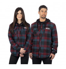 Куртка FXR Timber Flannel с утеплителем Drk Stl/Merlot, L