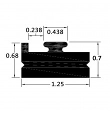 Склиз Sledex 11 (15) профиль для Polaris Длина: 1422 мм, цвет: черный