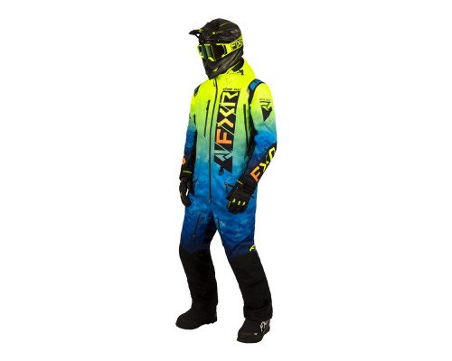Комбинезон FXR Helium с утеплителем Blue-HiVis Fade/Inferno, L