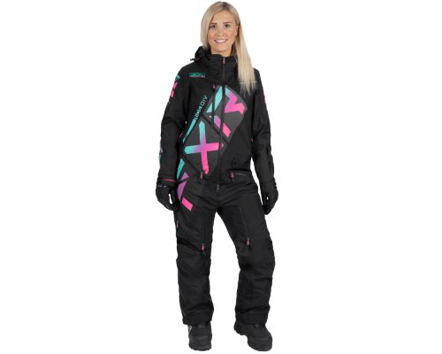 Комбинезон FXR CX без утеплителя Black/Mint-Electric Pink Fade, 10