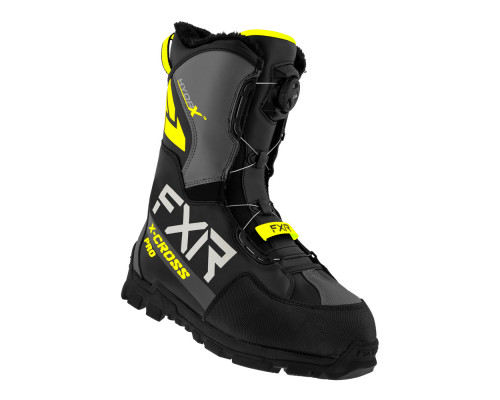 Ботинки FXR X-Cross Pro BOA с утеплителем Black/Hi Vis, 6/8/38