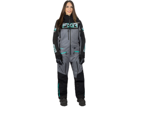 Комбинезон FXR Maverick F.A.S.T. с утеплителем Black/Mid Grey Hthr/Mint Fade, 6