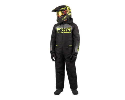 Детский комбинезон FXR Recruit с утеплителем Black/Charcoal/Hi Vis, 12