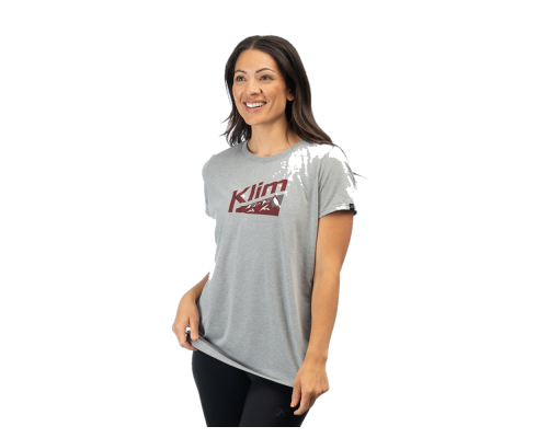Футболка Klim Mountain Peak Tri-blend Heathered Gray - Cabernet, SM