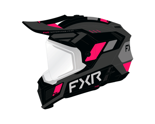 Шлем FXR Clutch w/ E Shield с подогревом Black/Razz, M