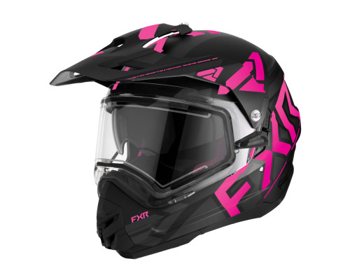 Шлем FXR TORQUE X TEAM W/ E SHIELD & SUN SHADE с подогревом Black/Electric Pink, XS