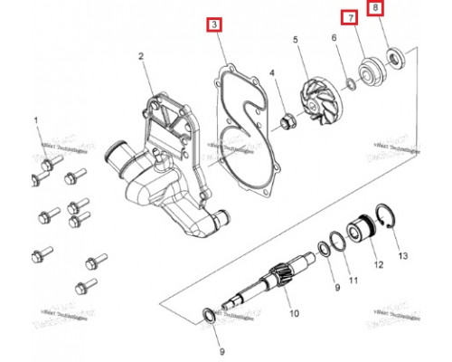 10-721310 SPI Ремкомплект Помпы Для Polaris 5411197, 3610067, 5811601, 5811432
