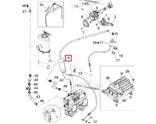 05-139-64 SPI Тросик Газа Для Ski Doo 512060084, 512059789, 512059879