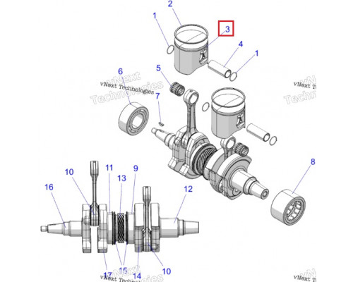 2209886 Поршень Для Polaris Patriot 850 2207820, 2208205