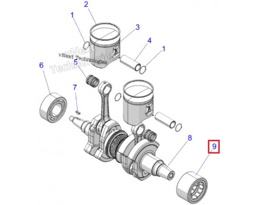 3515157 Подшипник Коленвала Для Polaris 3515054