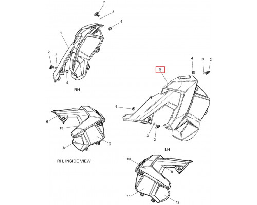 5451230-666 Боковая Панель Левая Черная Для Polaris AXYS