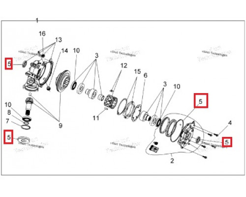 AT-03597 SPI Комплект Сальников Переднего Редуктора Для Polaris 3235470, 3236669