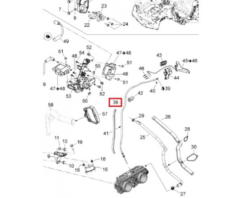 SM-05210 SPI Тросик Газа Для Ski Doo 512059878, 512060086