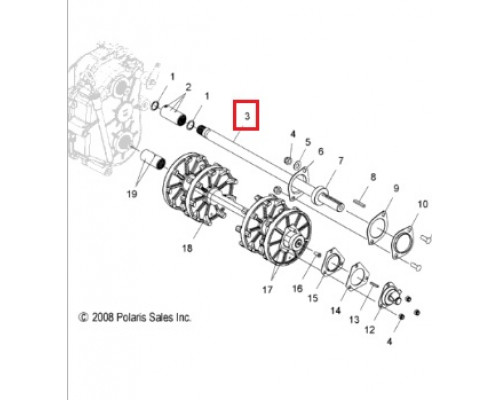 1332256 Ведущий Вал Вариатора Для Polaris Widetrak LX