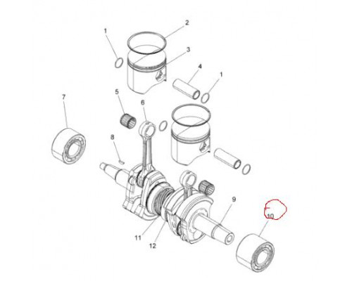 3515098 Подшипник Коленвала Для Polaris 3514710, 3514908