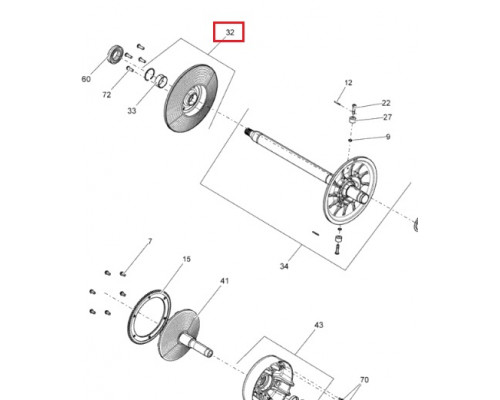 417127317 Шкив Вариатора Подвижный Для Ski Doo 417126955