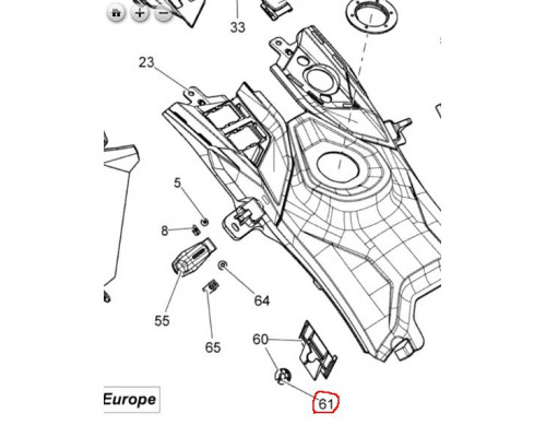 517305723 Кольцо Крепеж Пластиковой Боковой Панели Для Ski Doo