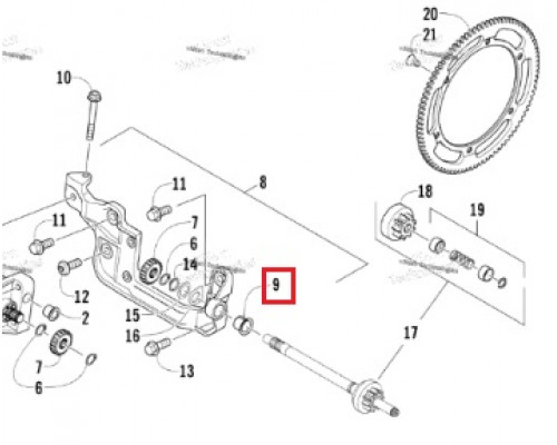 0645-717 Втулка Вала Пиньона Электростартера Для Arctic Cat