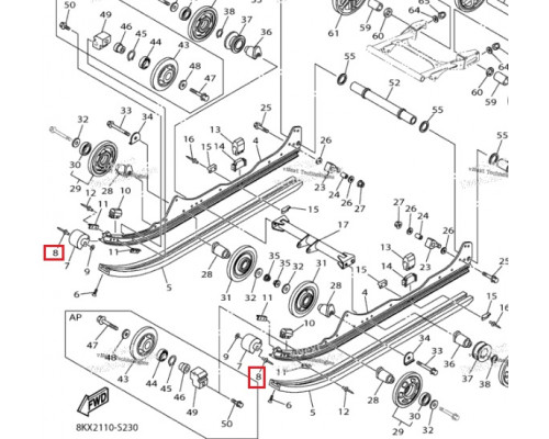 90267-48194-00 Заклёпка Серебристая Для Yamaha