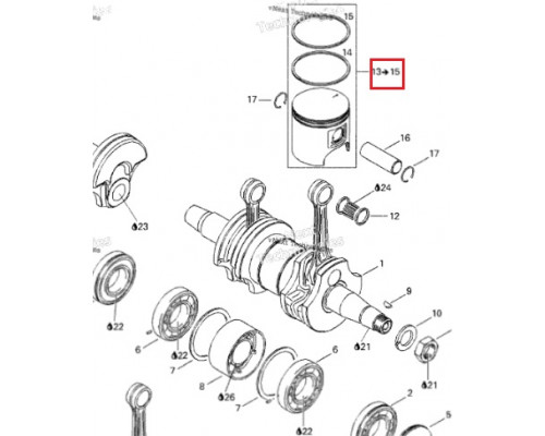 SM-09081-3 SPI Поршень +0.75 мм Для Ski Doo 552F 420889050