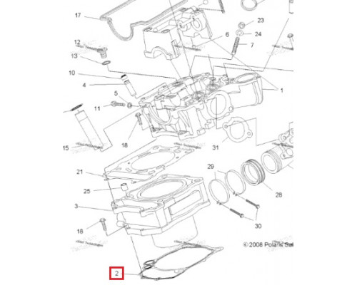 S410427006014 ATHENA Прокладка Под Цилиндр Двигателя Для Polaris Sportsman 550 3090092