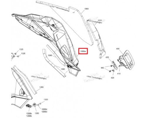 517306871 Боковая Панель Пластиковая Правая Черная Для Ski Doo Gen4 517306004