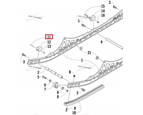 0123-767 Заклепка Крепления Демпфера Полоза Для Arctic Cat