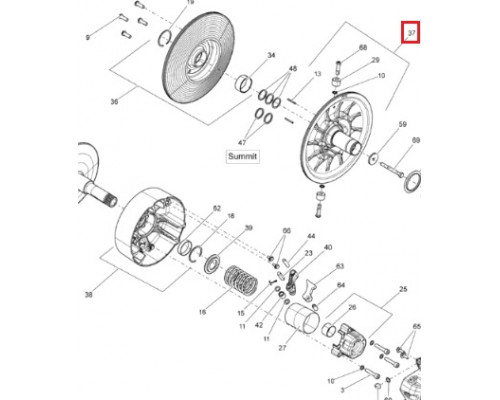 417127392 Шкив Ведомого Вариатора Для Ski Doo