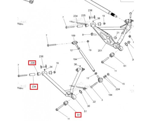 243-1134 ALL BALLS Ремкомплект рычага заднего Maverick все 243-1134