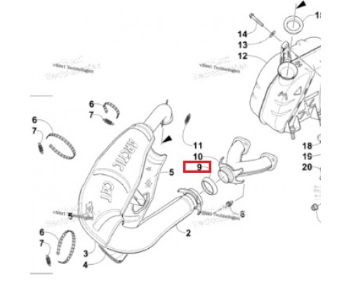 0612-131 Прокладка Глушителя Для Arctic Cat